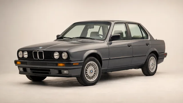 BMW Serie 3 sedán, 1989 — vista delantera de tres cuartos
