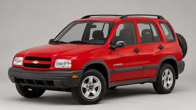 Chevrolet Tracker SUV de cuatro puertas, 2001 — vista delantera de tres cuartos