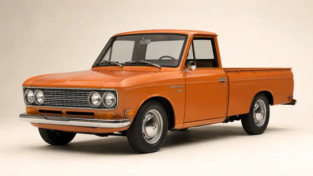 1969年式 Datsun 521 ピックアップ — 斜め前からの外観