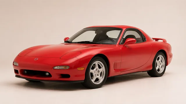 Mazda RX-7 cupé deportivo, 1993 — vista delantera de tres cuartos