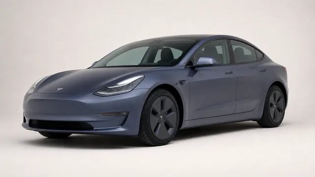 2022 Tesla Model 3 RWD, 18-inch Aero wheels — front three-quarter view