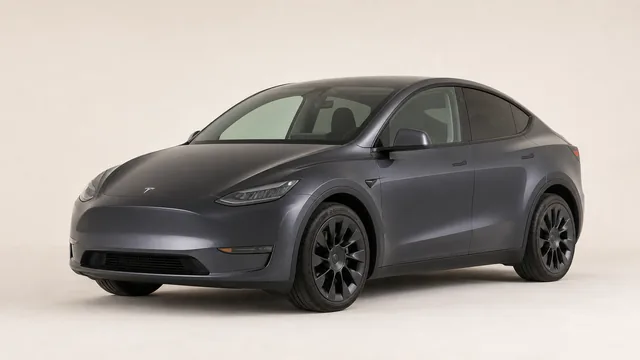 2022年式 Tesla Model Y Long Range AWD, 20インチInductionホイール — 斜め前からの外観