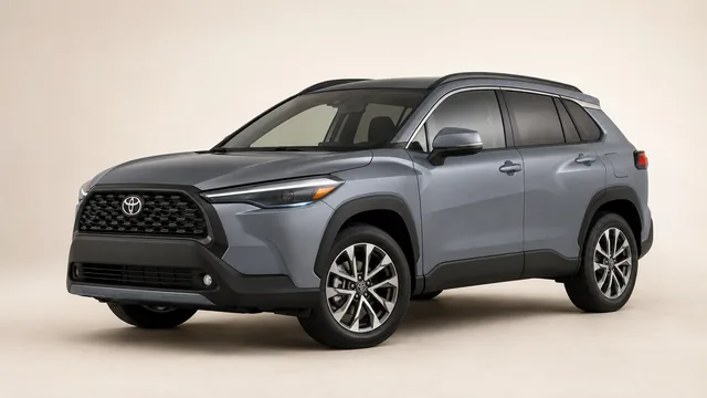 Toyota Corolla Cross SUV compacto, 2026 — vista delantera de tres cuartos