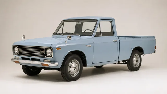 1969 Toyota Hi-Lux short-bed pickup — front three-quarter view