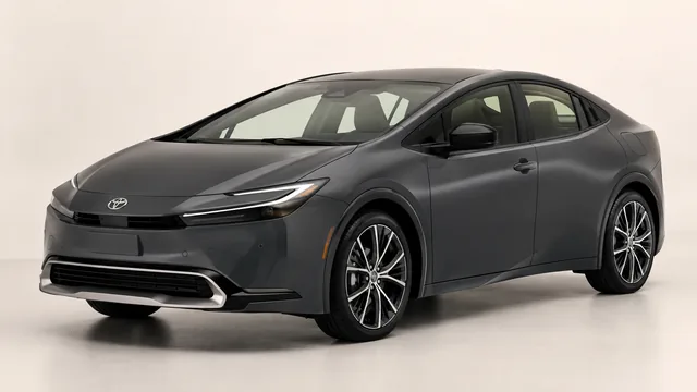 Toyota Prius hatchback, 2026 — vista delantera de tres cuartos