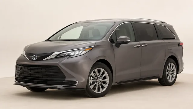 Toyota Sienna miniván, 2026 — vista delantera de tres cuartos