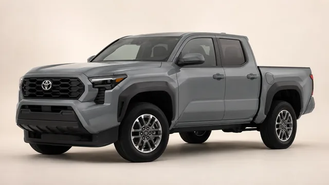 Toyota Tacoma pickup, 2026 — vista delantera de tres cuartos