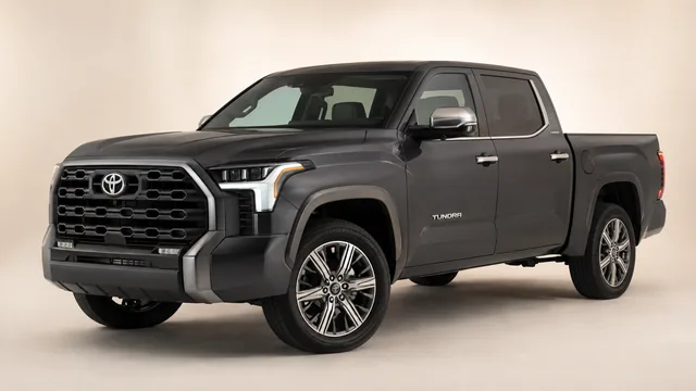 Toyota Tundra pickup, 2026 — vista delantera de tres cuartos